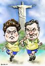 Cartoon: Dilma_Aecio (small) by Bob Row tagged aecio dilma neves rousseff brazil elections democracy