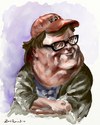 Cartoon: Michael Moore (small) by Bob Row tagged moore,filmmaking,caricature