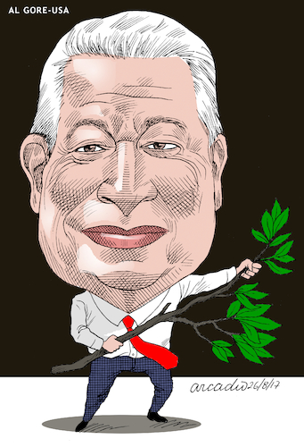 Cartoon: Al Gore (medium) by Cartoonarcadio tagged al,gore,usa,planet,environment,pollution,climate,change