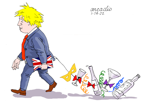 Cartoon: Boris in party time. (medium) by Cartoonarcadio tagged boris,england,uk,europe,pandemic