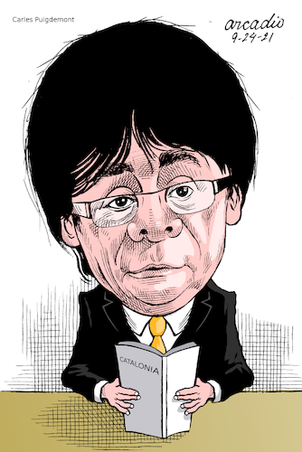 Cartoon: Carles Puigdemont (medium) by Cartoonarcadio tagged puigdemont,spain,europe,catalonia