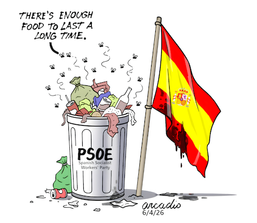 Cartoon: Corruption in Spain. (medium) by Cartoonarcadio tagged democracy,corruption,spain