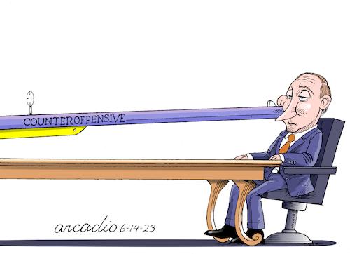 Cartoon: Counteroffensive. (medium) by Cartoonarcadio tagged war,putin,russia,ukraine