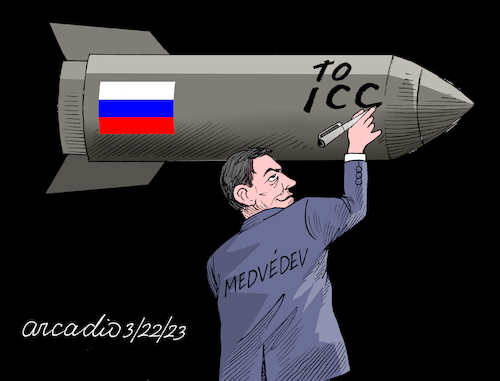 Cartoon: From with love. (medium) by Cartoonarcadio tagged russia,putin,medveded