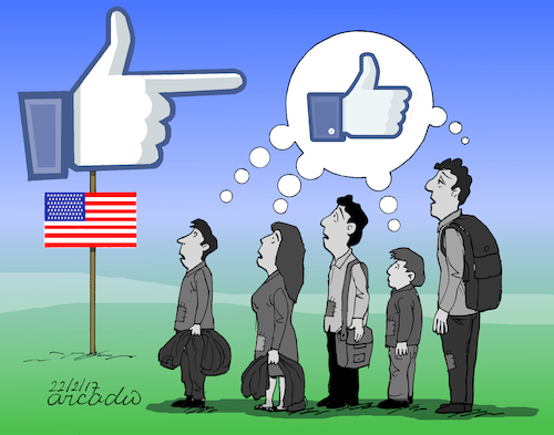 Cartoon: Immigrants drama. (medium) by Cartoonarcadio tagged immigrants,drama,us,politics,trump,government