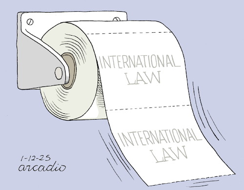 Cartoon: International law. (medium) by Cartoonarcadio tagged law,world,dictatorships,wars,conflicts
