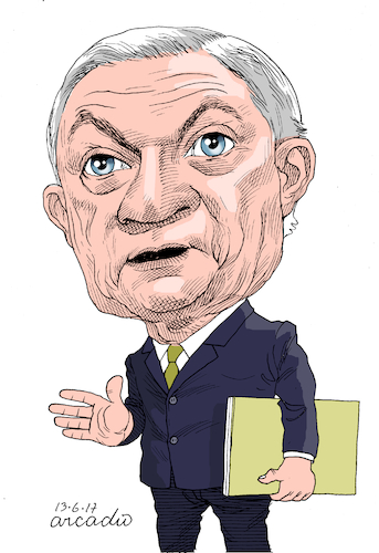 Cartoon: Jeff Sessions USA. (medium) by Cartoonarcadio tagged sessions,usa,us,government,politicians,trump