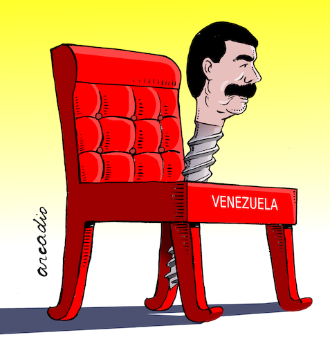 Cartoon: Maduro in his the final hours. (medium) by Cartoonarcadio tagged maduro,venezuela,communism,latin,america