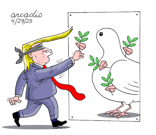 Cartoon: Mistakes in the Pursuit of peac (medium) by Cartoonarcadio tagged war,trump,peace,ukraine,russia