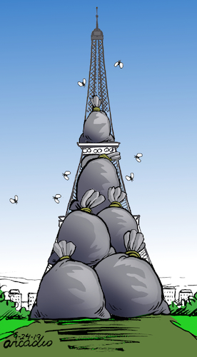 Cartoon: Paris-trash in every where. (medium) by Cartoonarcadio tagged paris,trash,europe,disorder,france
