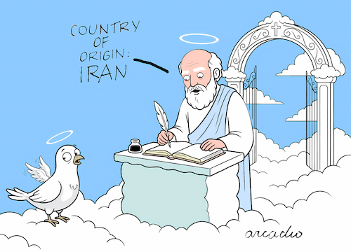 Cartoon: Peace in the Sky (medium) by Cartoonarcadio tagged peace,war,israel,iran,usa