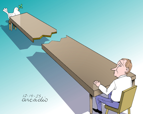 Cartoon: PUTIN AND HIS RELATIONSHIP WITH (medium) by Cartoonarcadio tagged putin,peace,wars,dialogue