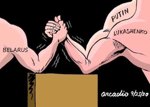 Cartoon: Putin the power behind... (medium) by Cartoonarcadio tagged lukashenko,putin,belarus,russia,europe