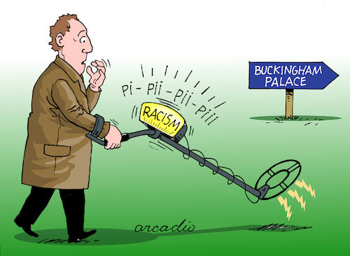 Cartoon: Racism in Buckingham Palace? (medium) by Cartoonarcadio tagged uk,queen,elizabeth,england,europe