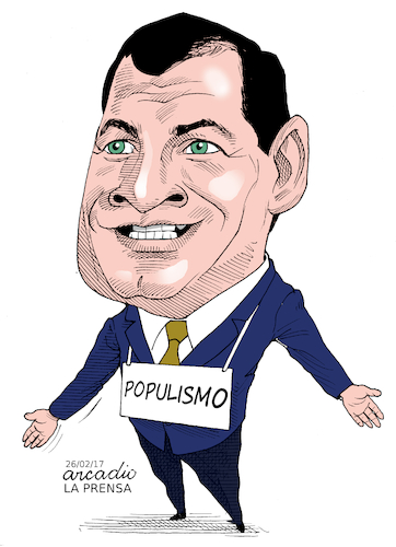 Cartoon: Rafael Correa-Ecuador. (medium) by Cartoonarcadio tagged correa,president,ecuador,lati,america,politician,populism