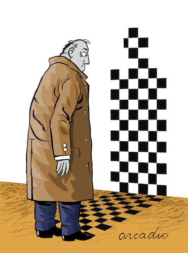 Cartoon: Square shadow of a man. (medium) by Cartoonarcadio tagged shadow,man,humor,cartoon