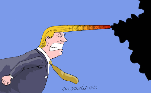 Cartoon: The anti Nature president (medium) by Cartoonarcadio tagged planet,trump,us,president,environment,nature