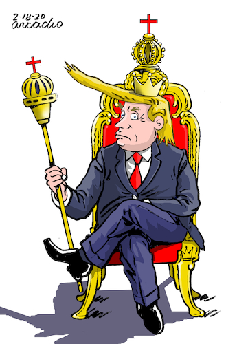 Cartoon: The King Trump. (medium) by Cartoonarcadio tagged trump,relection,us,president,political,campaign