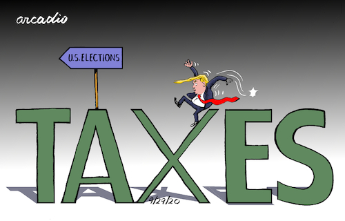 Cartoon: The Trump taxes. (medium) by Cartoonarcadio tagged trump,taxes,america,us,elections
