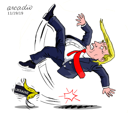Cartoon: The unhappy call. (medium) by Cartoonarcadio tagged trump,washington,usa,us,president,impeachment