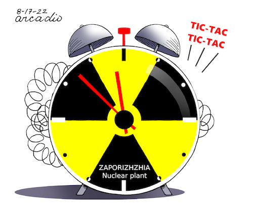 Cartoon: Tic Tac in Zaporizhzhya (medium) by Cartoonarcadio tagged zaporizhzhya,ukraine,russia,putin