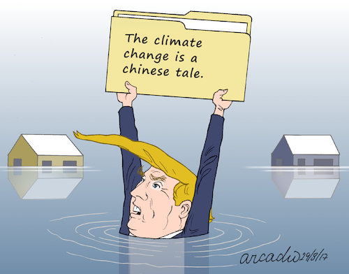 Cartoon: Trump and the climate change. (medium) by Cartoonarcadio tagged climate,change,trump,us,government,environment,planet,earth