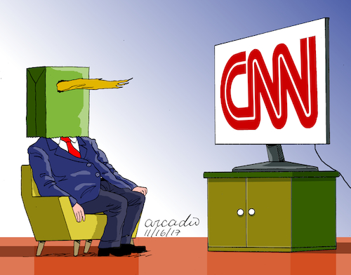 Cartoon: Trump hates CNN. (medium) by Cartoonarcadio tagged trump,cnn,news,usa,us,president