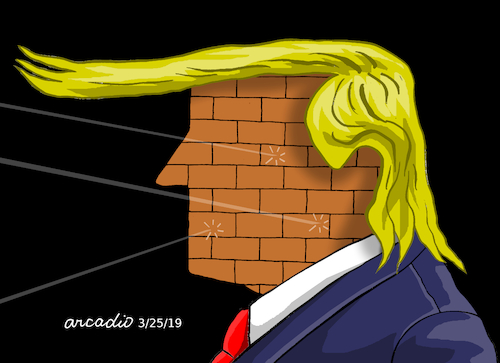 Cartoon: Trump...The impenetrable wall. (medium) by Cartoonarcadio tagged russia,usa,us,president,russian,conspiracy