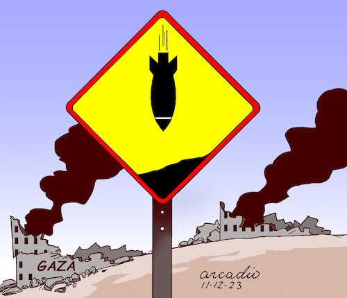 Cartoon: War zone. (medium) by Cartoonarcadio tagged wars,israel,gaza,hamas,lebanon