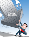Cartoon: Draghi and the economy. (small) by Cartoonarcadio tagged italia,economy,draghi,leader,europe,euro,eu