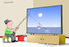 Cartoon: Technological fishing. (small) by Cartoonarcadio tagged humor,cartoon,enterteinment