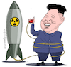 Cartoon: The Rocketman. (small) by Cartoonarcadio tagged kim,jong,un,trump,usa,north,korea,asia,america,weapons