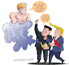 Cartoon: The three wishes. (small) by Cartoonarcadio tagged trump kim usa north korea oeace nobel