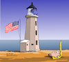 Cartoon: US lighthouse. (small) by Cartoonarcadio tagged trump cpovid 19 coronavirus usa