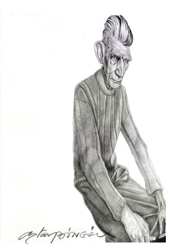 Cartoon: Samuel Beckett (medium) by oktaybingöl tagged samuel,beckett,oktay,bingöl,waiting,for,godot