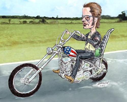 Cartoon: Easy Rider (medium) by Harbord tagged peter,fonda,easy,rider,caricature