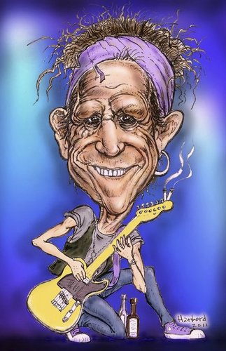 Cartoon: Keith Richards caricature (medium) by Harbord tagged keith,richards,caricature,rolling,stones,guitarist