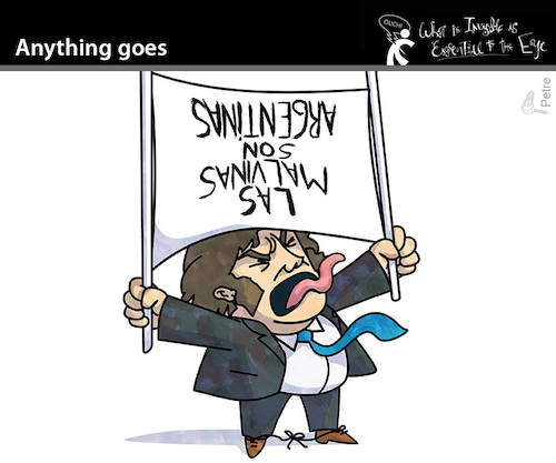 Cartoon: ANYTHING GOES (medium) by PETRE tagged argentina,milei,malvinas,falklands