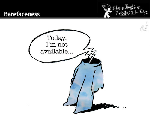 Cartoon: Barefaceness (medium) by PETRE tagged absence,audacious,baldfaced,bodacious