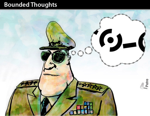 Cartoon: Bounded Thoughts (medium) by PETRE tagged border,limits,countries