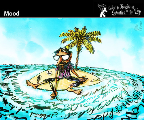 Cartoon: Mood (medium) by PETRE tagged mood,insel,island,writer,schreiber