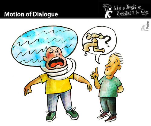 Cartoon: Motion of Dialogue (medium) by PETRE tagged dialogue,dialog