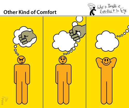Cartoon: Other Kind of Comfort (medium) by PETRE tagged people,toughts,ideologies,society