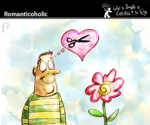 Cartoon: Romanticoholic (medium) by PETRE tagged love,couples,life
