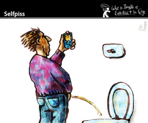 Cartoon: Selfpiss (medium) by PETRE tagged selfie