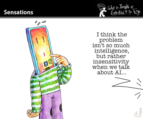 Cartoon: SENSATIONS (medium) by PETRE tagged sensation,handy,ai,sensitivity