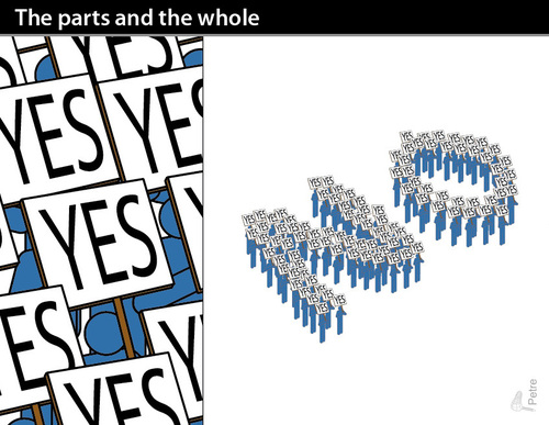 Cartoon: The parts and the whole (medium) by PETRE tagged the,gestalt,philosphy