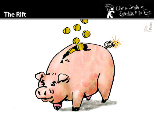 Cartoon: The Rift (medium) by PETRE tagged politik,politics,rift,spalte