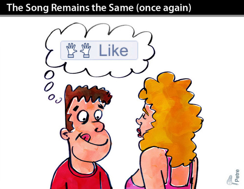 Cartoon: THE SONG REMAINS THE SAME (medium) by PETRE tagged technology,media,modern,times,the