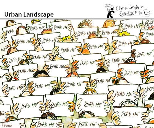 Cartoon: Urban Landscape (medium) by PETRE tagged socialnets